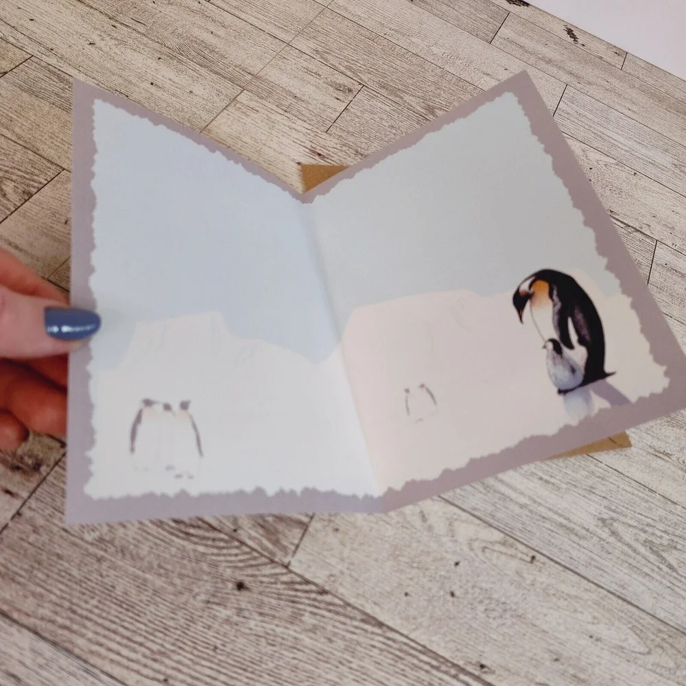 Advice For Life Penguin Greeting Card‎ Inspirational Message - Blank Inside